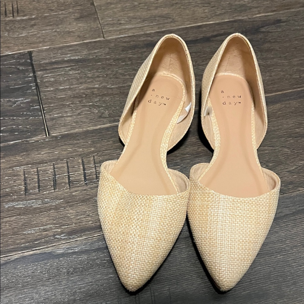 A New Day Women's Cream Pointed Flats
